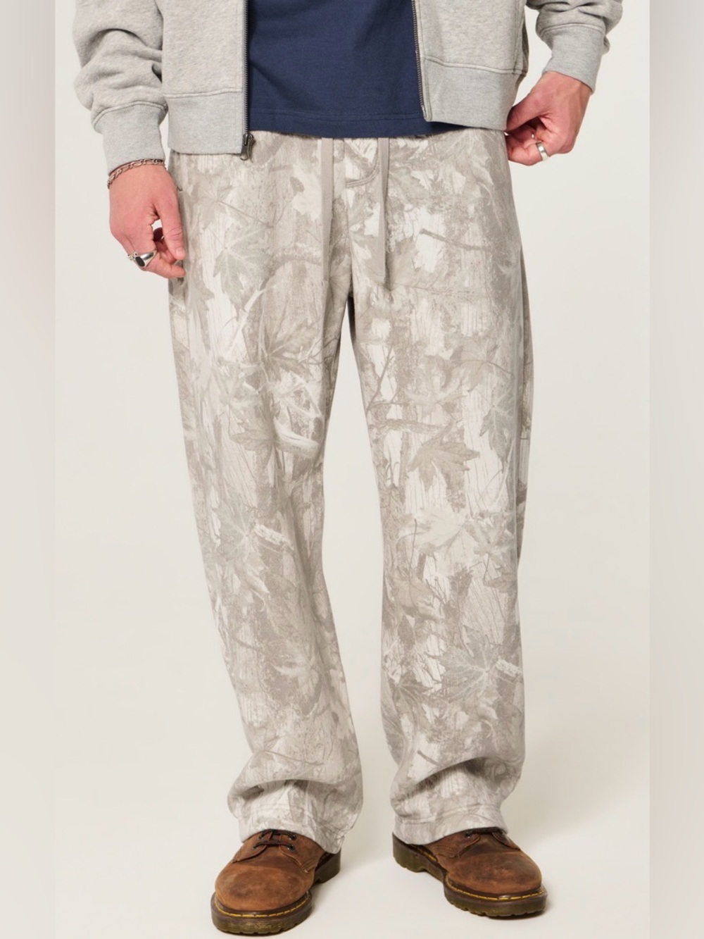 Hollister gray camo fleece sweatpants